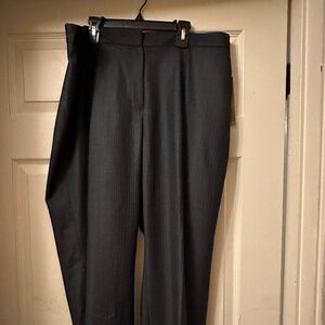 Kasper Suit || Dark Grey Suit Pants with Cranberry Pinstripes || Size 16 || NWT